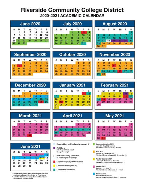 Regular Academic Calendar .